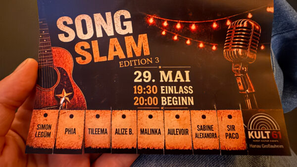 Flyer vom 3. Song Slam im KULT61